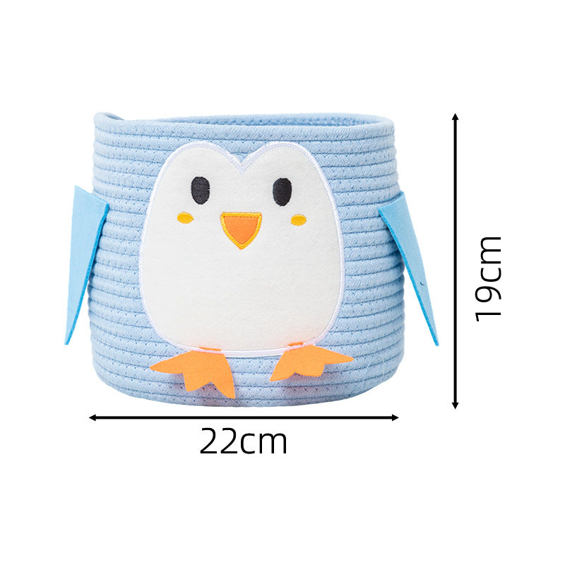 Playful storage basket in penguin design