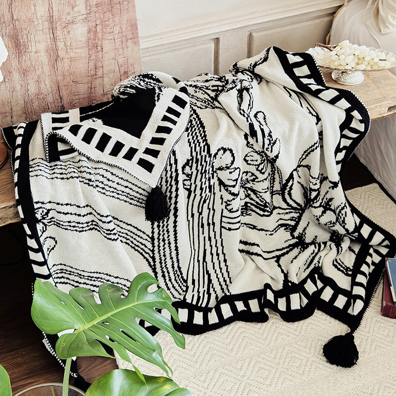 Cozy Floral Print Throw Blanket