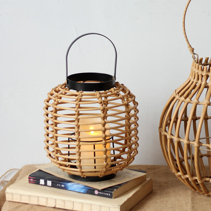 Handcrafted rattan lamp