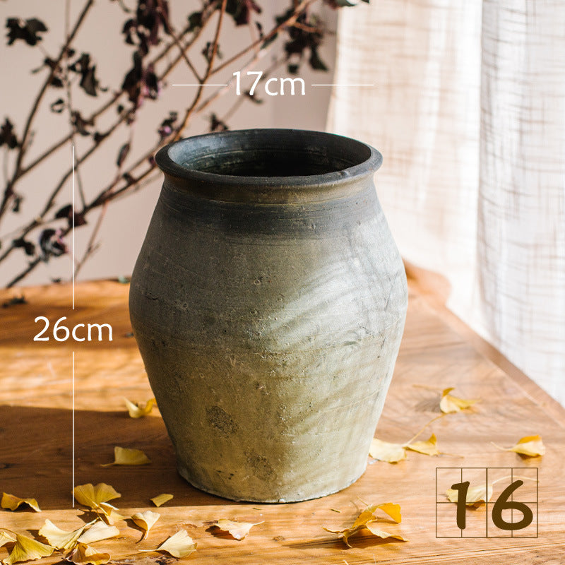 Rustic ceramic pot with handmade design