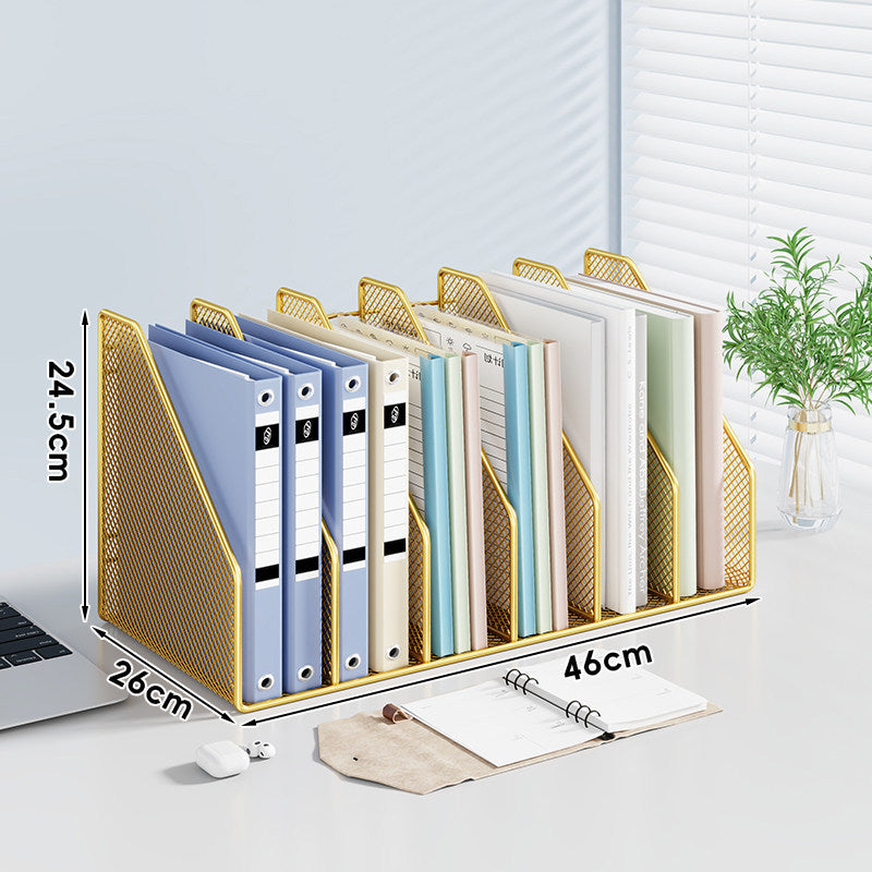 Mesh Desktop Vertical File and Folder Organizer Rack with Wide Slots and Non-Slip Base