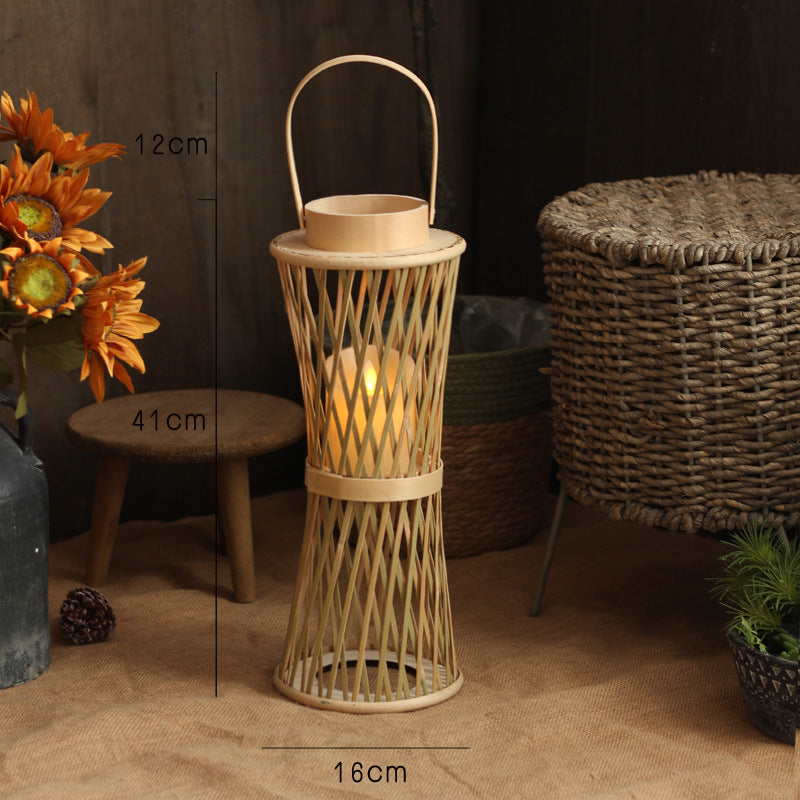 Elegant lamp stand made of woven material