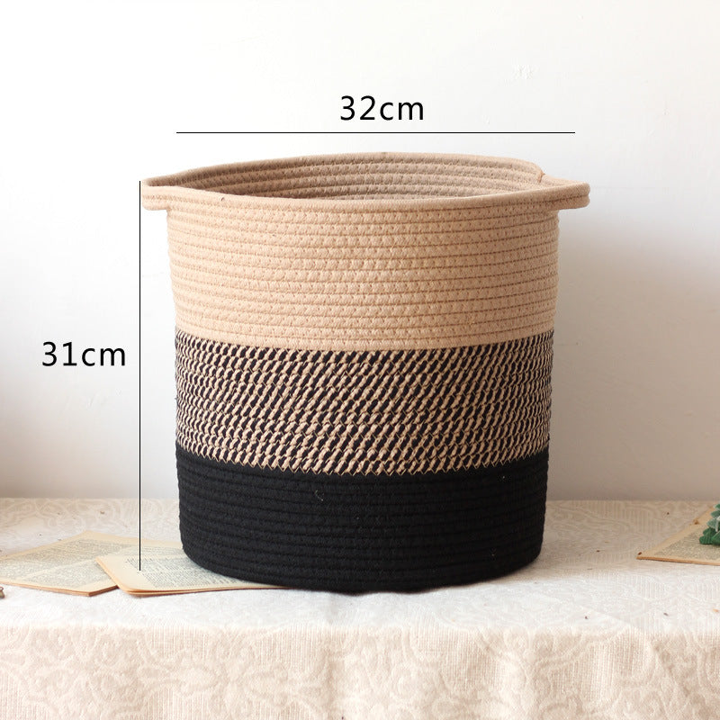Stylish storage bucket made of woven natural material