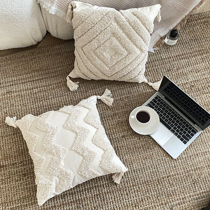 Textured Geometric Accent Throw Pillow