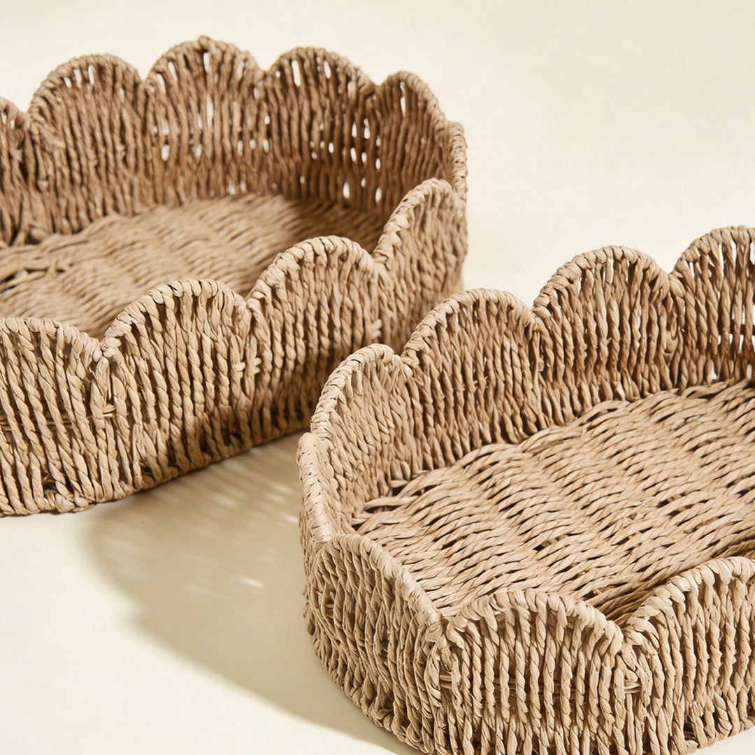 Decorative storage basket with wave edge