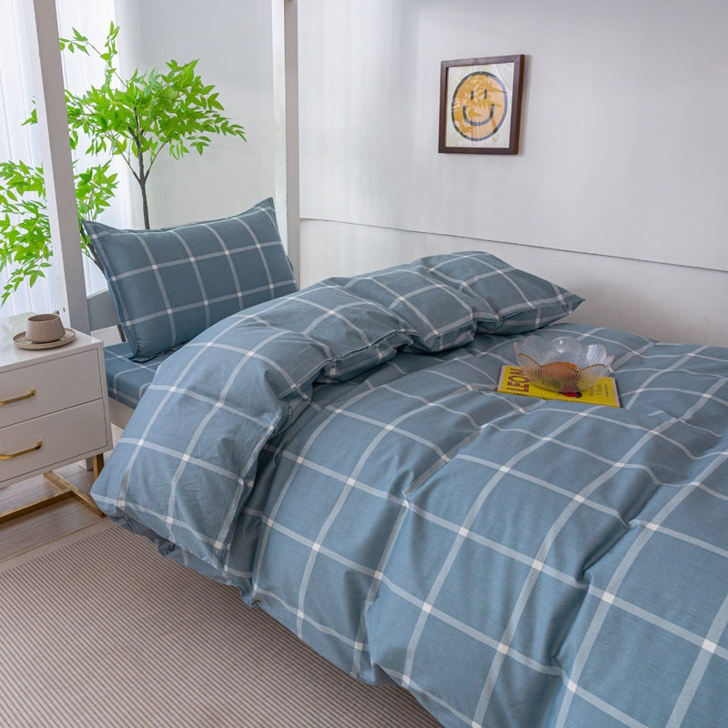 Decorative Gingham Pattern Cozy Bedding Set Avarnia