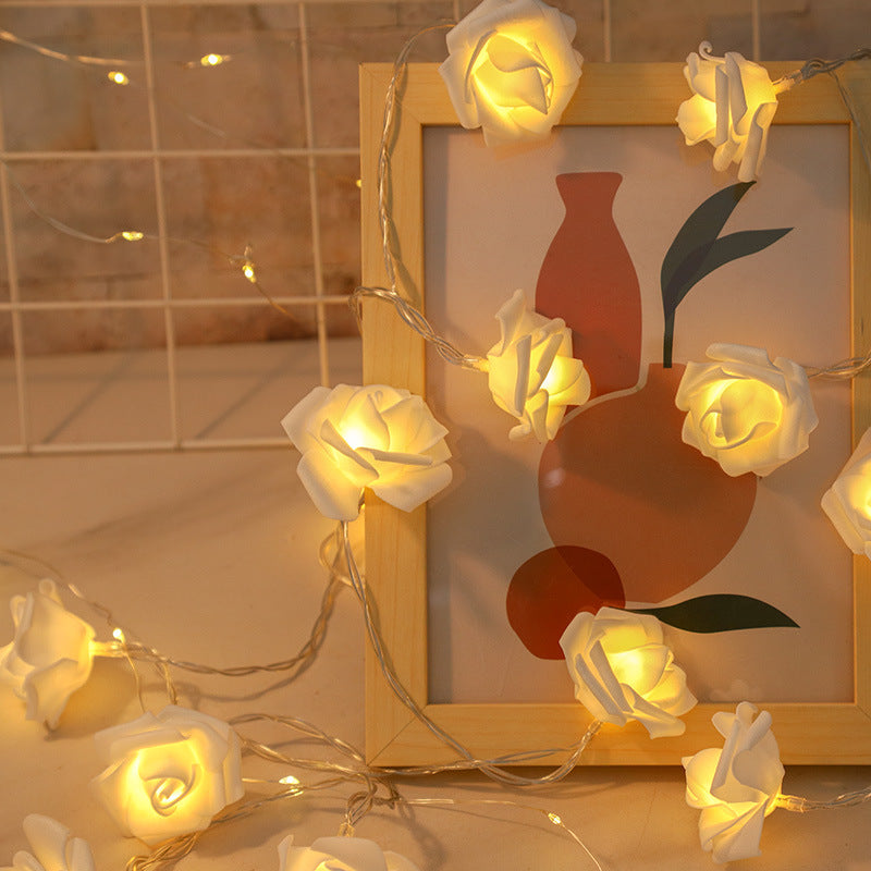 Rose-shaped LED string lights Romantic flower garland
