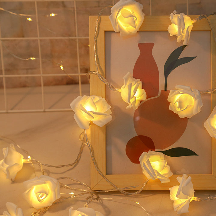 Rose-shaped LED string lights Romantic flower garland