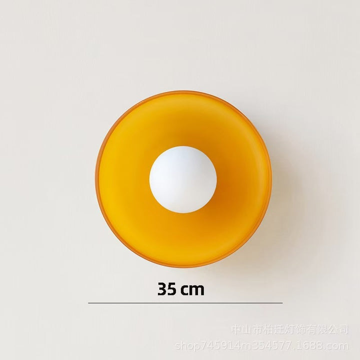 Minimalistic ceramic pendant lamp with layered bell shade