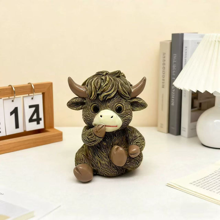 Whimsical Highland Cow Figurine