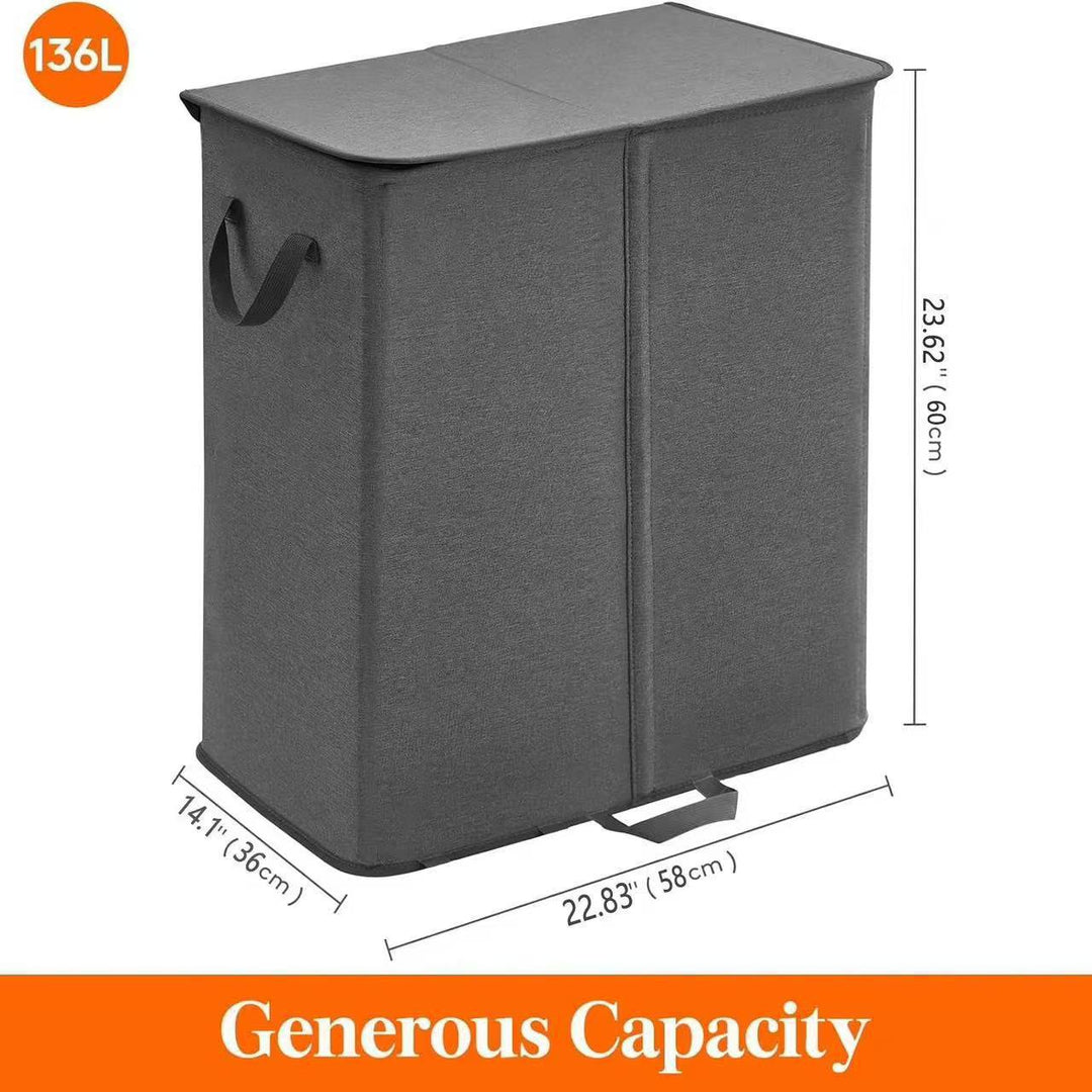 Laundry container with separating compartments