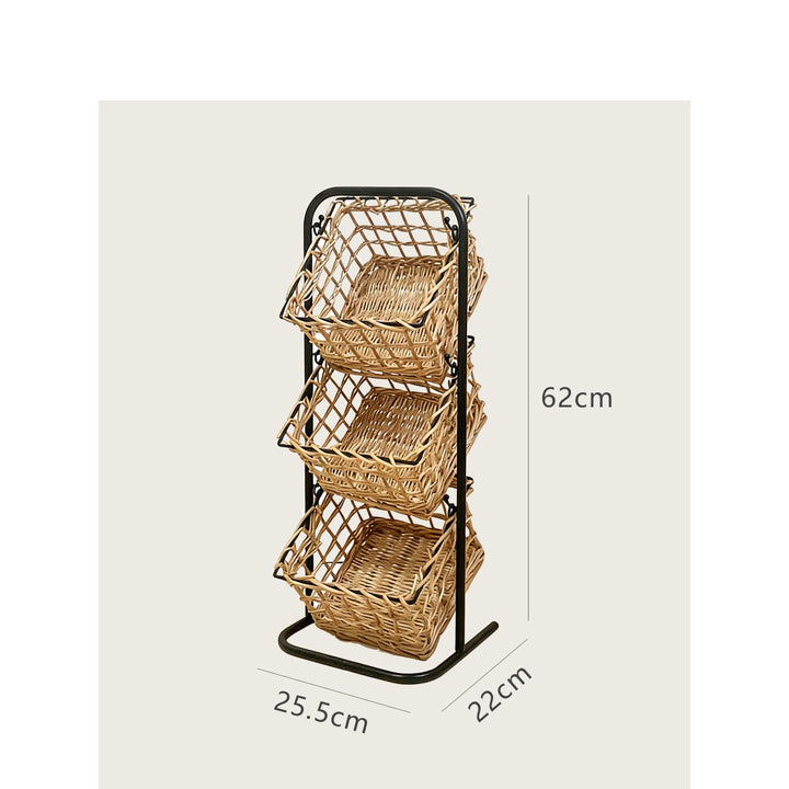 Modern storage basket with multiple shelves
