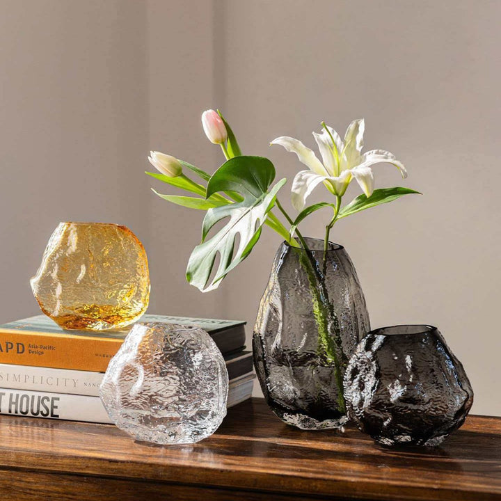 Handcrafted Textured Glass Vase