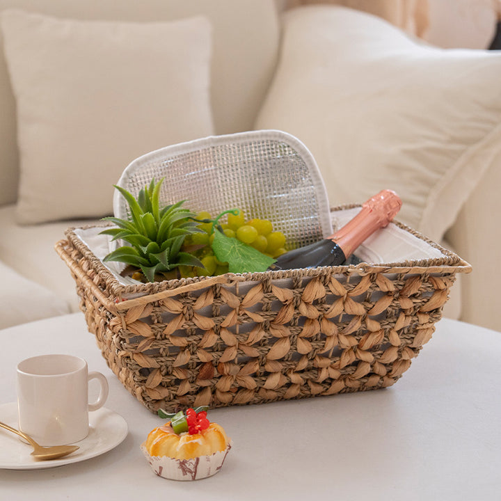 Decorative storage basket with transparent lid