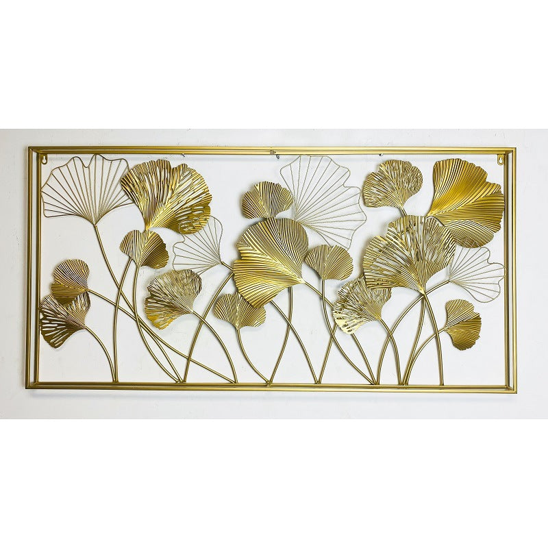 Decorative Metal Wall Art Sculpture with Ginkgo Leaf Design