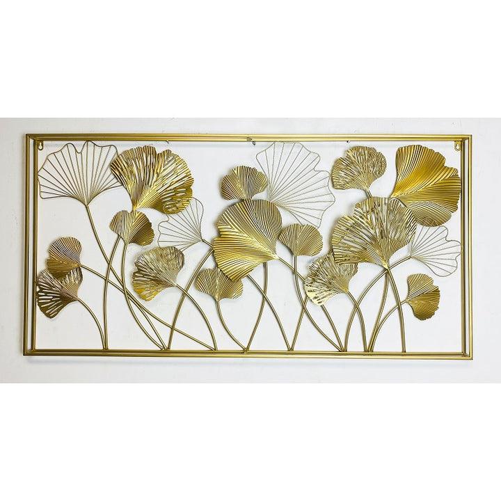 Decorative Metal Wall Art Sculpture with Ginkgo Leaf Design