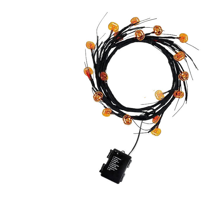 Halloween Branch LED String Lights with Jack-o'-Lantern Micro LED and Bat Silhouettes