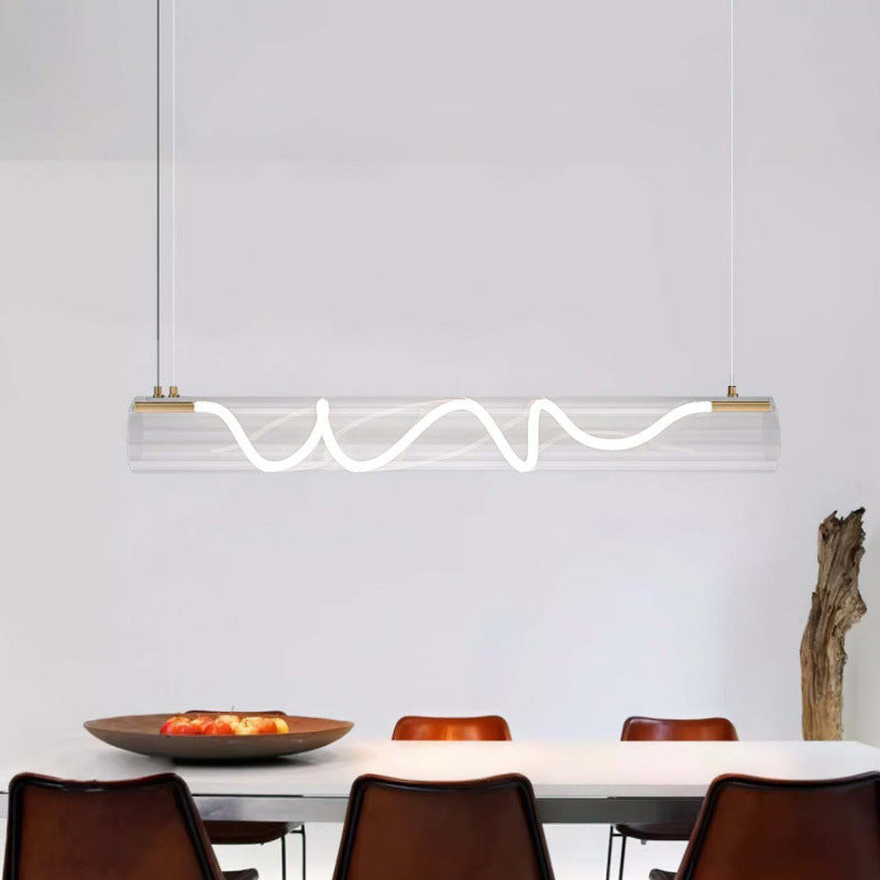 Curved LED pendant light