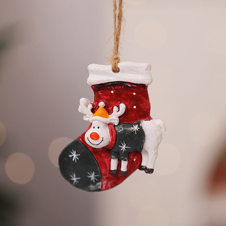 Decorative Christmas stocking with reindeer motif
