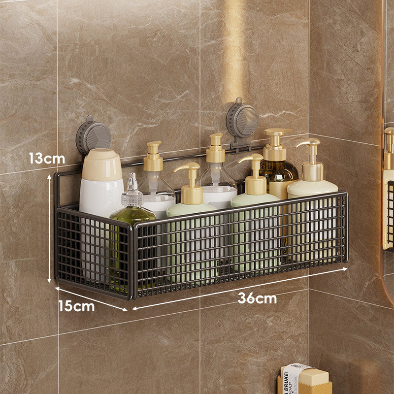 Suction-Mounted Double Mesh Shower Caddy Organizer