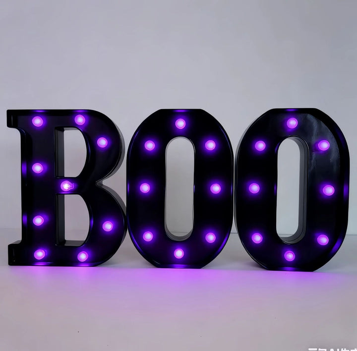 Illuminated Marquee BOO Word Table LED Sign Halloween Decoration