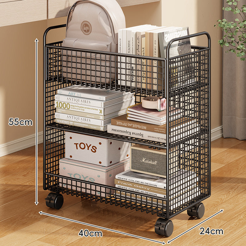 Metal Grid Multi-Tier Compact Storage Shelf Unit