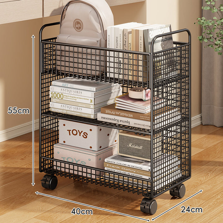 Metal Grid Multi-Tier Compact Storage Shelf Unit