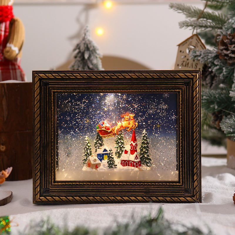 Decorative Christmas motif with snowmen