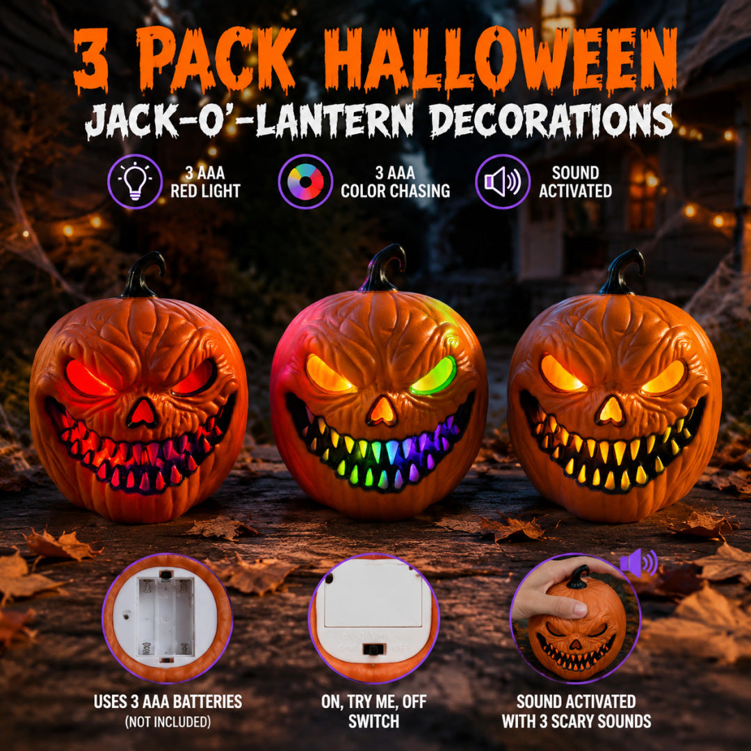 Creepy animated LED pumpkin with carving