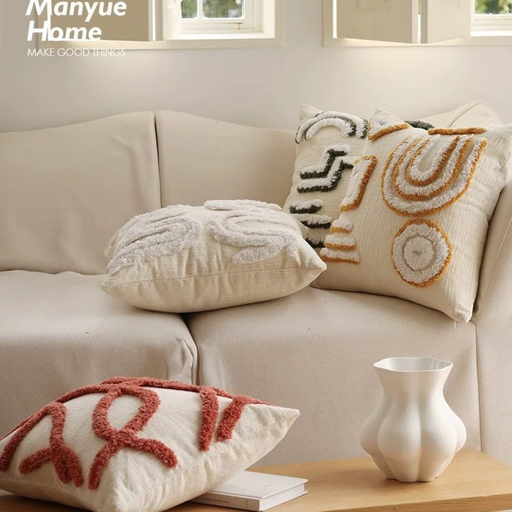 Textured Geometric Accent Pillow