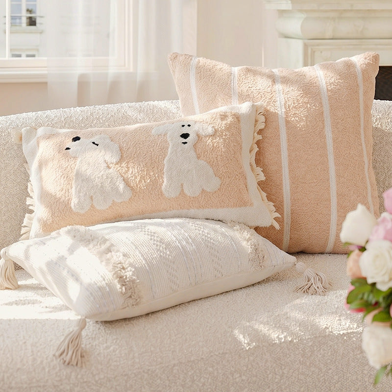 Decorative Dog-Themed Throw Pillow for Living Room