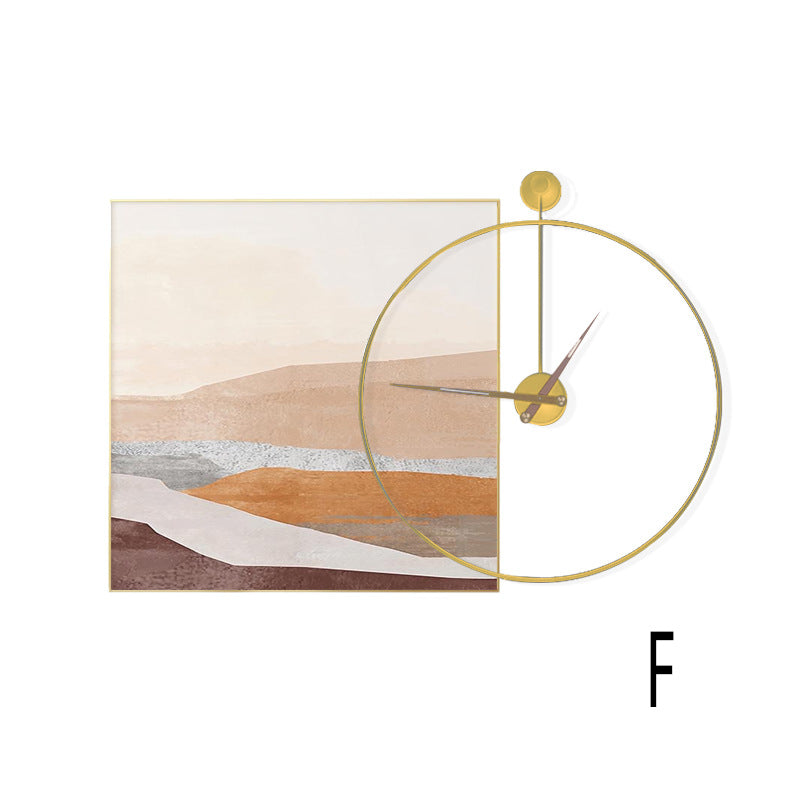 Artistic Wall Clock and Framed Abstract Artwork
