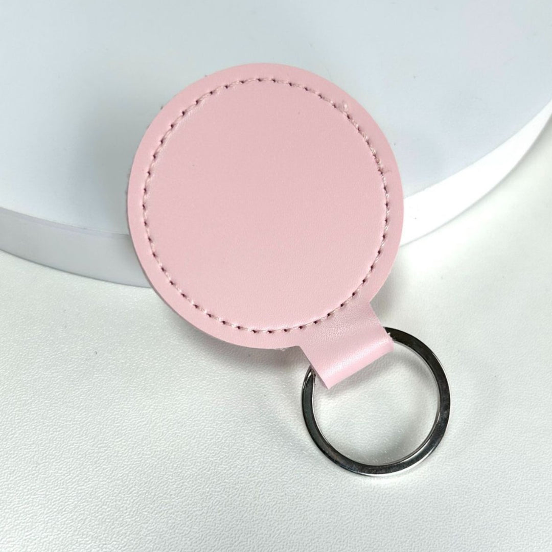 Premium Leather Round Keychain