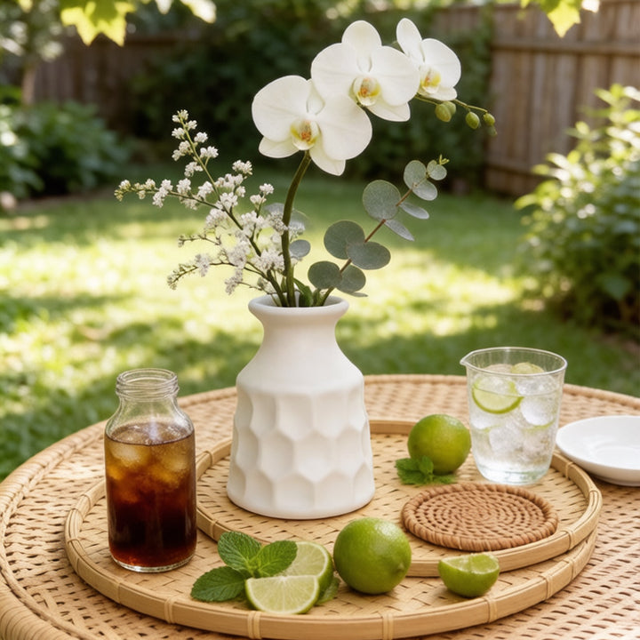 Honeycomb Textured Decorative Vase