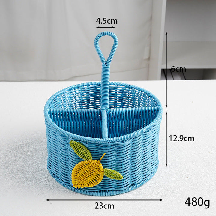 Handcrafted Woven Storage Basket with Handle