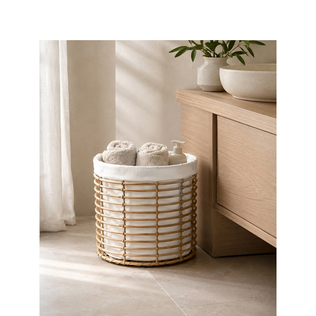 Basket with high-quality cotton inner bag