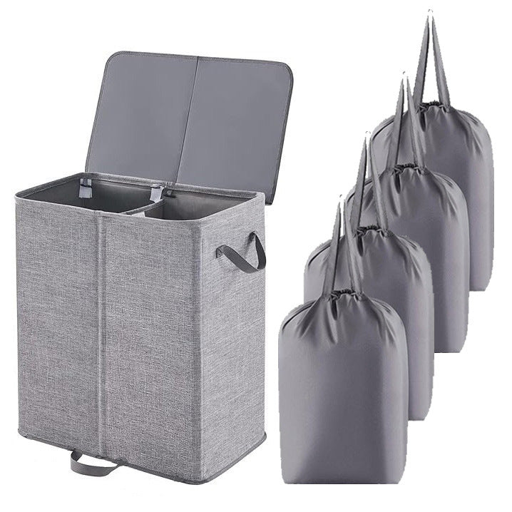 Laundry container with separating compartments