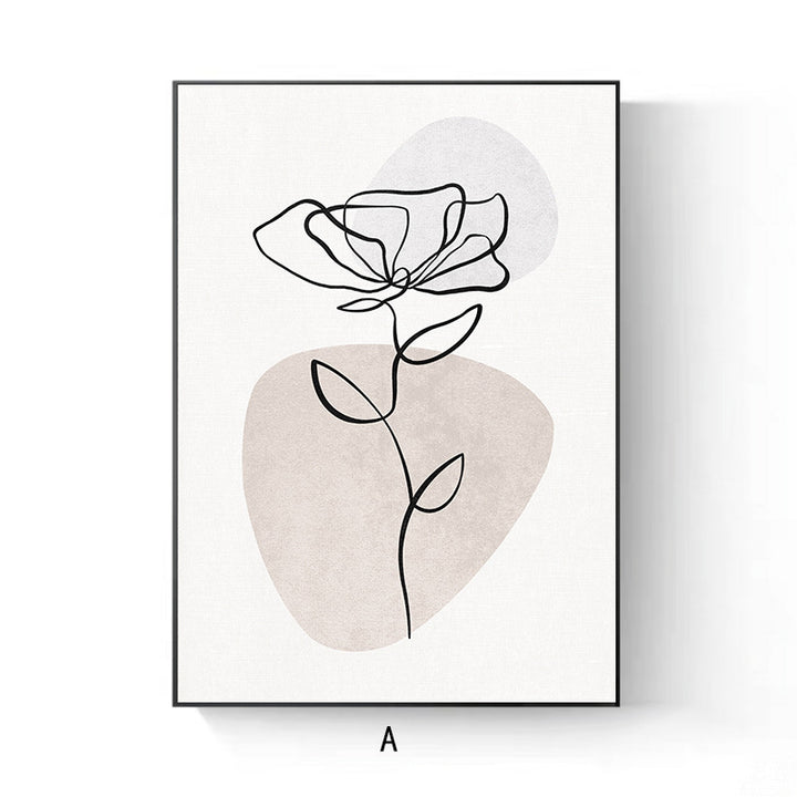 Elegant Line Drawing Floral Wall Art