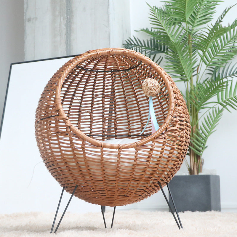 Cat Bed with Stylish Rattan Design