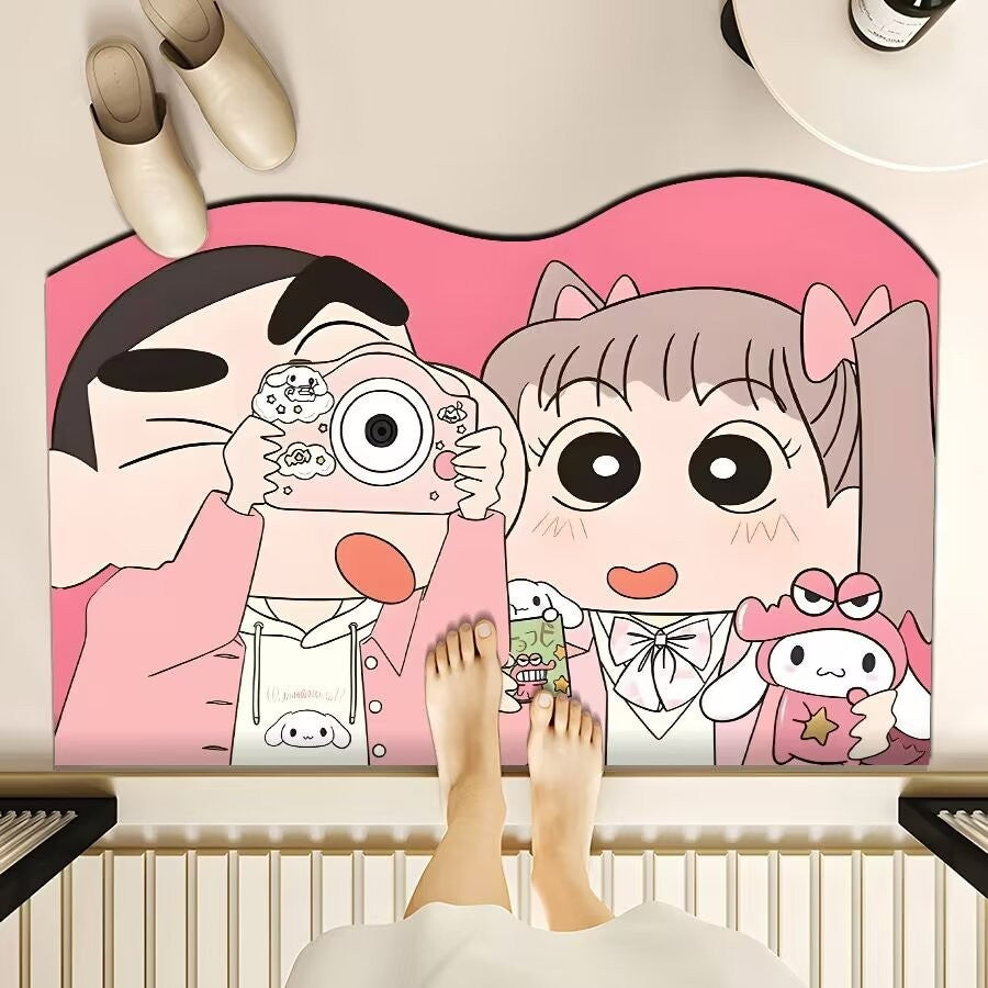 Playful Cartoon-Themed Floor Mat