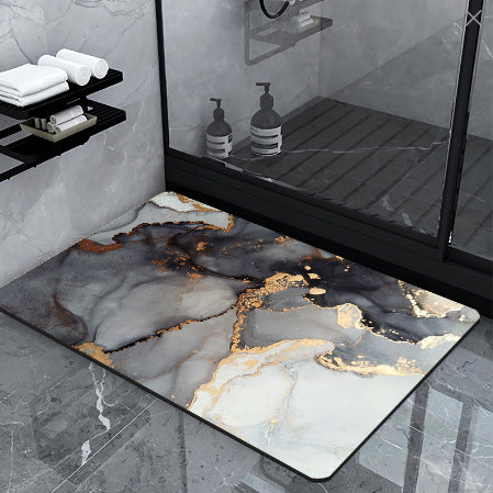 Luxury Marble-Effect Bath Mat