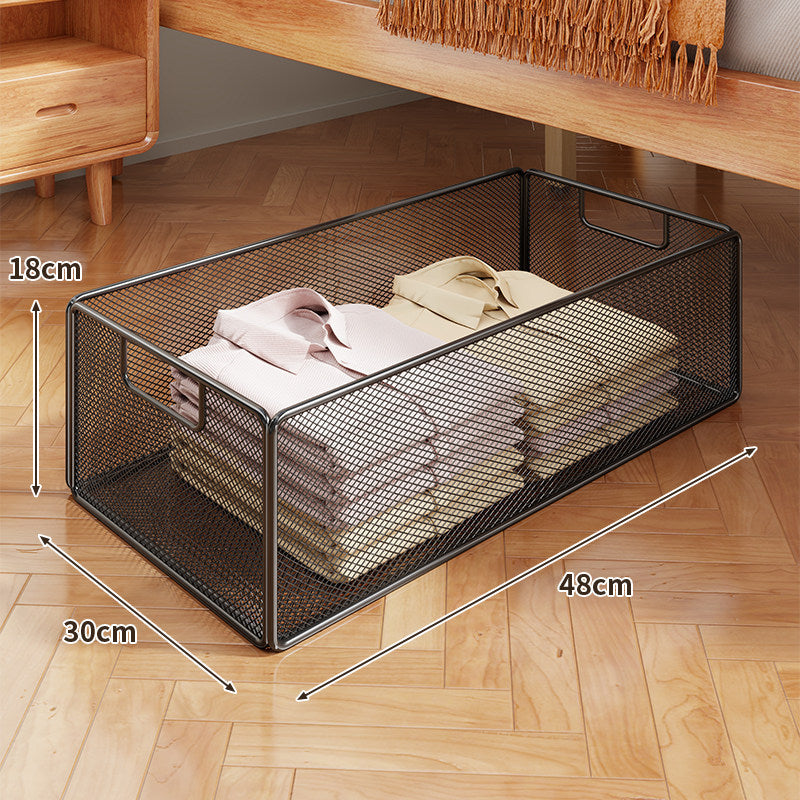 Under-Bed Rolling Mesh Storage Basket with Castor Wheels