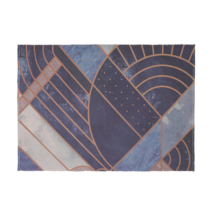 Round Decorative Living Room Carpet with Modern Geometric Pattern