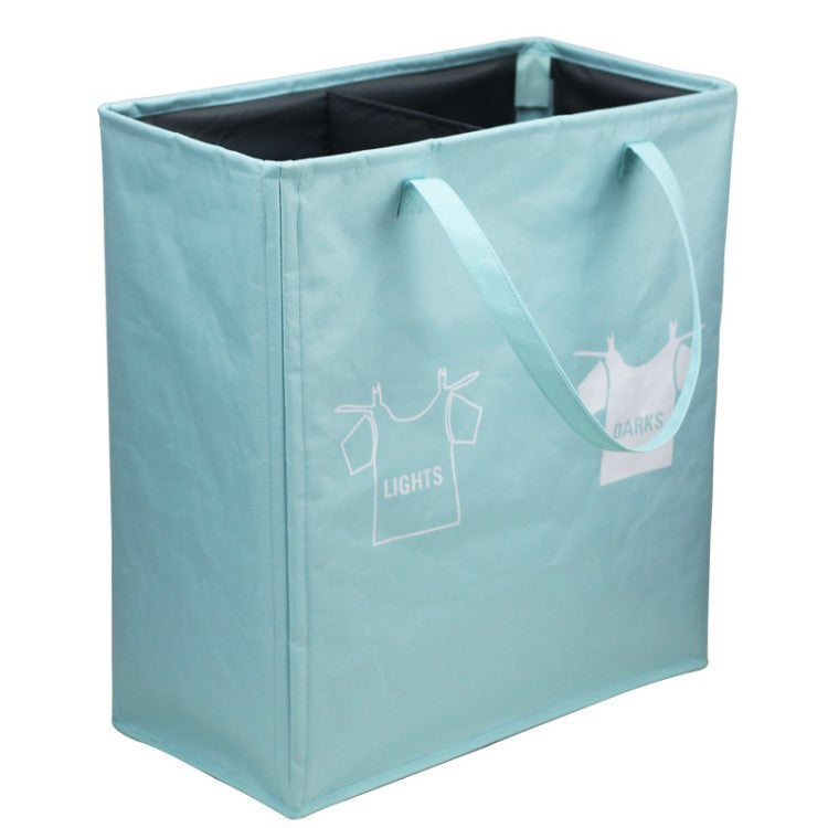 Laundry separator basket with handles and compartments