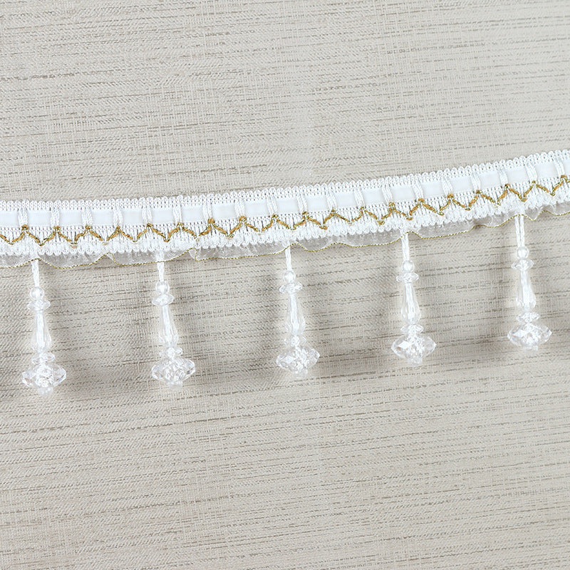 Decorative lace trim with pearls