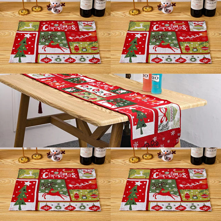 Festive tablecloth with Christmas tree motif