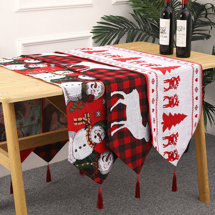 Christmas table runner with reindeer motif
