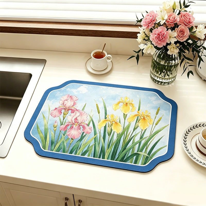 Floral Design Comfort Kitchen Mat for Home