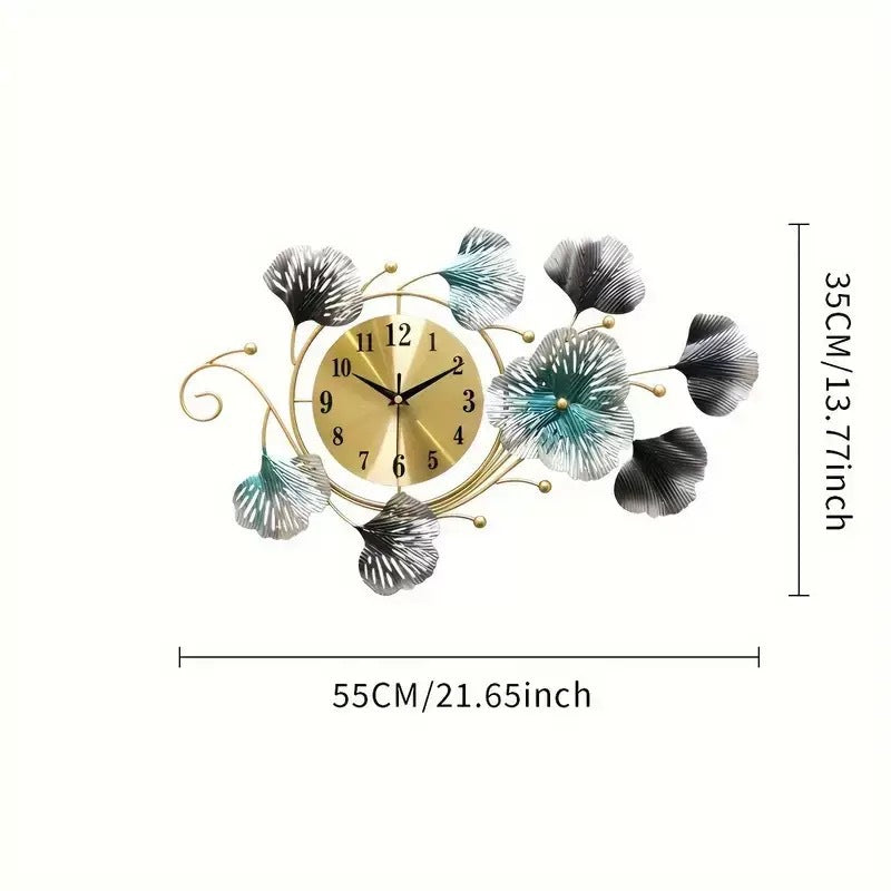Artistic Floral Wall Clock Sculpture