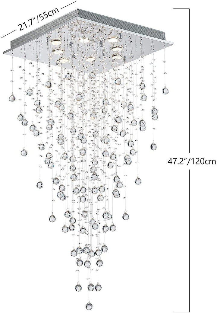 Crystal cascading ceiling light
